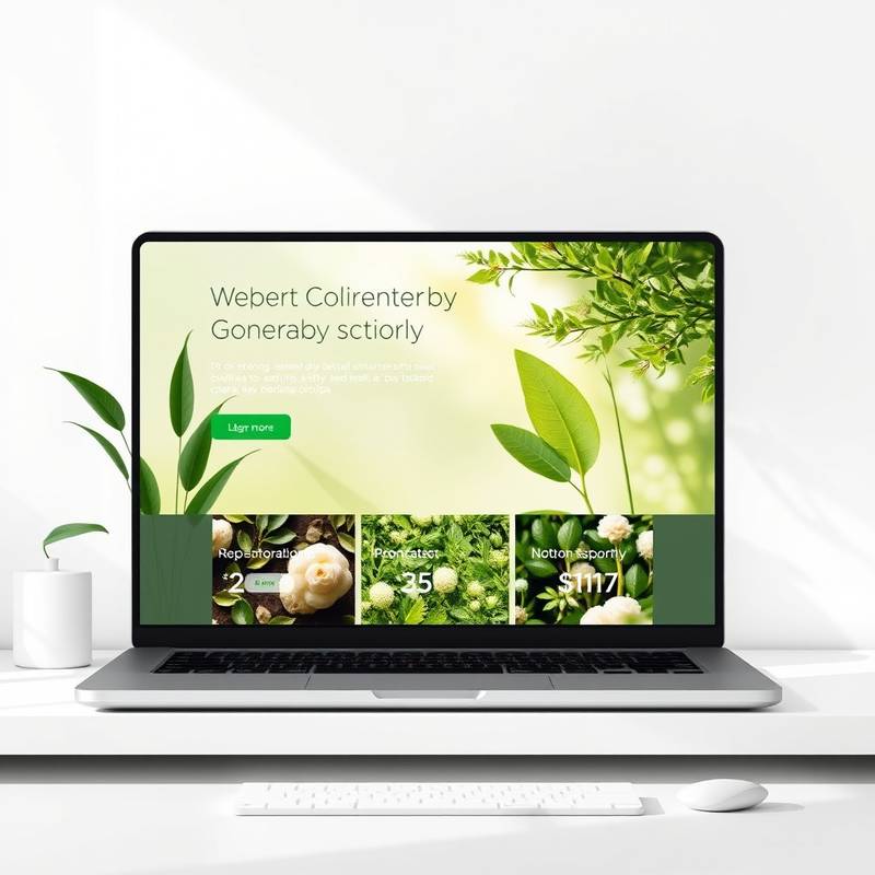 Image highlighting the EcoGreen Innovations' website's eco-friendly design
