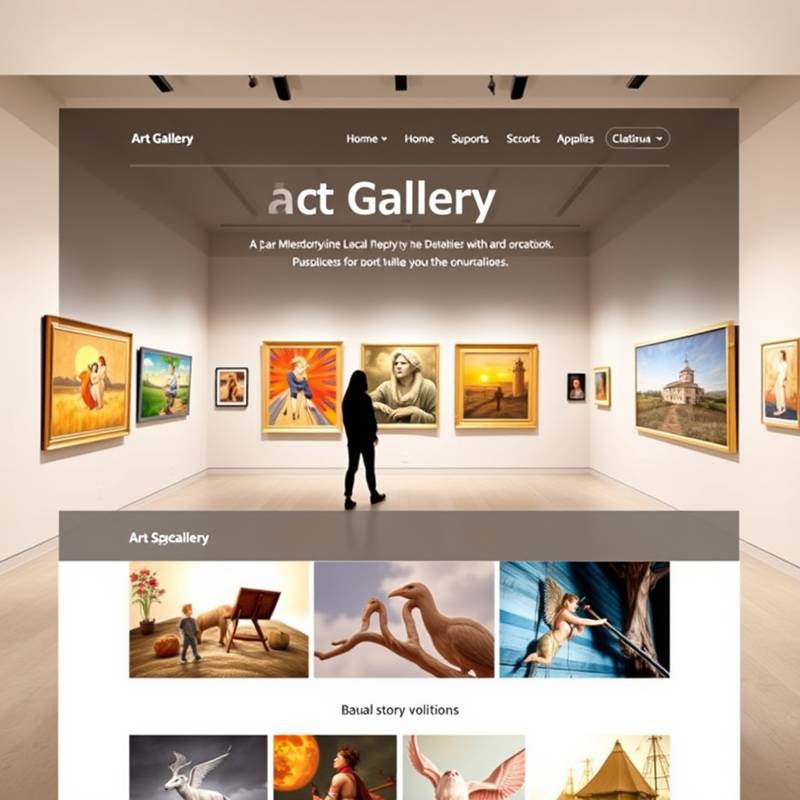 Showcase of the Artify Gallery website, emphasizing visual storytelling